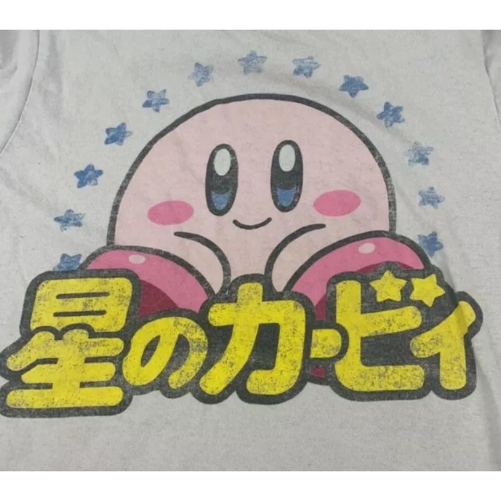 Nintendo Kirby character T-shirt light grey Small - Picture 2 of 7